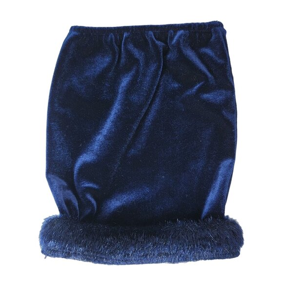 American Girl Twilight Holiday Outfit Blue Velour Skirt Faux Fur Jacket 2000 - Picture 7 of 9